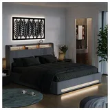 VitaliSpa Christin 180 x 200 cm Grau/Eiche