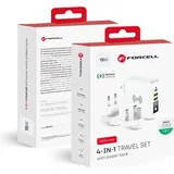 forcell Multifunktionsladegerät 4in1 15W mit USB/USB typ C, Powerbank 8000mAh und kabelloses Laden in einem