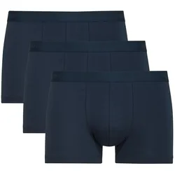 Boxershorts CALIDA "Boxershort New Boxer Natural Benefit 3P 3er Pack", Herren, Gr. S, blau (dunkelblau), Obermaterial: 95% Baumwolle CO. 5% Elasthan EL., Unterhosen