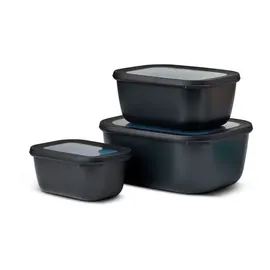 Mepal Cirqula rechteckig schwarz 0,75 l 3-teilig