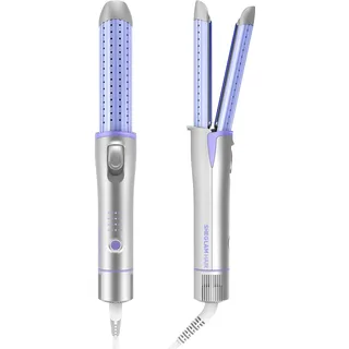 Sheglam Kaltluft Glätteisen Kamm mit 360° Luftstrom Styler Lockenstab, Haarglätter mit Kühl-Luftventilen für langanhaltende Frisur, 4 Temperaturstufen, Dualspannung