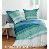 JANINE Bettwäsche Mako-Satin mit Reißverschluss, blau