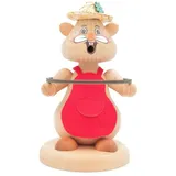 Schweda Hamster Räuchermann 13 cm mehrfarbig
