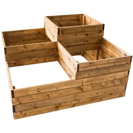 NATIV Pflanzkasten mit 4 Pflanzzonen 90 x 90 cm Braun