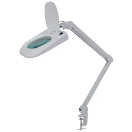 VELLEMAN LED-Lupenleuchte, Klemmfuß, Gelenkarm, dimmbar Linsenkappe, 60 LEDS Vergrößerung 3x, weiß