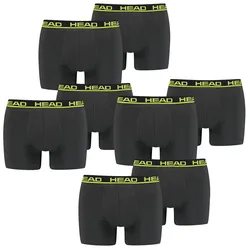 HEAD Herren Boxershort Basic Boxer 4er 6er 8er Multipack in L Schwarz / Grün Punch 009