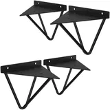 ML-Design 4 Stück Regalhalterung 160 mm Schwarz Metall Dreieckige Schwebende