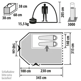 Berger Touring Air Busvorzelt aufblasbar Grau
