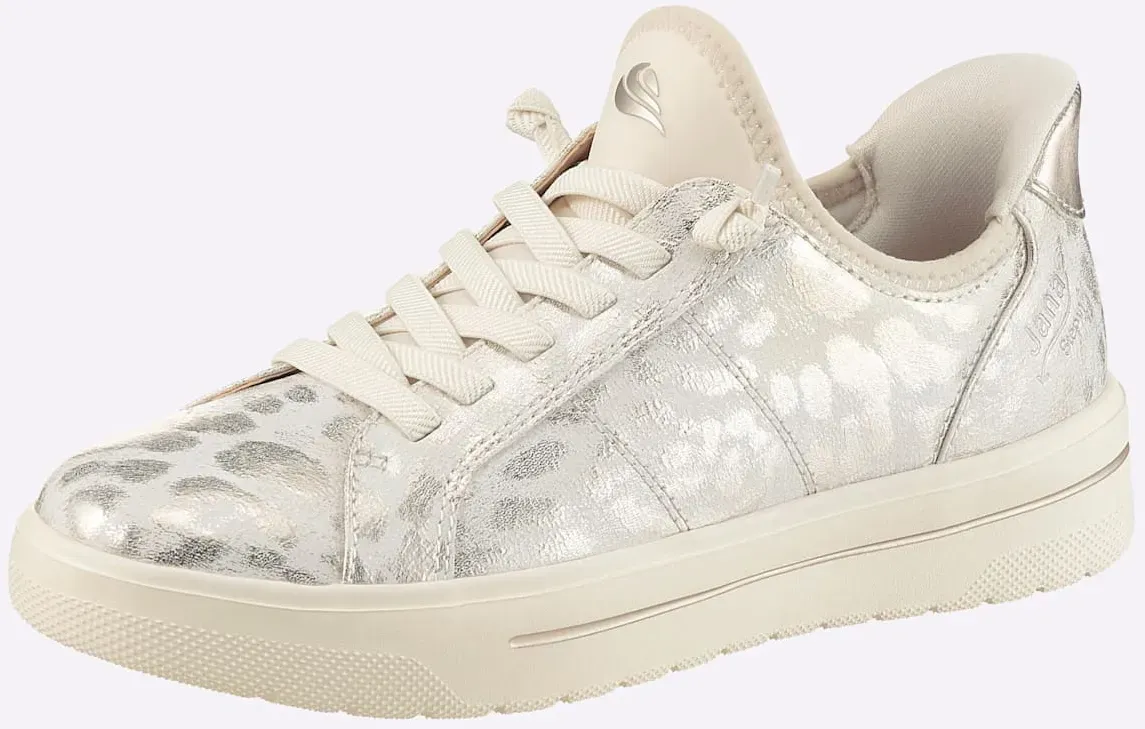 Sneaker JANA, Damen, Gr. 39, silber (goldfarben, gemustert), Lederimitat, Textil, Schuhe Sneaker