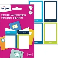 Avery Zweckform Schuletiketten Rahmen, farblich sortiert, 8 Etiketten
