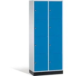 C+P Schließfachschrank Intro, 8 Fächer, H1950xB820xT500mm Front Lichtblau Korpus Lichtgrau