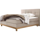 Hasena Boxspringbett »Bella«, inkl. Topper, Massivholzrahmen aus eiche beige