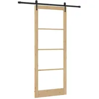 vidaXL Schiebetür Braun 83 x 232 cm Holz und Metall