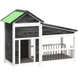 vidaXL Hundezwinger 143 x 60,5 x 109 cm Holz Grau