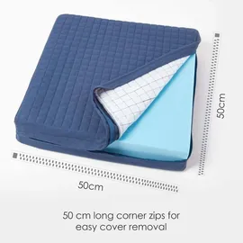 Homescapes Sitzkissen 50 x 50 x 10 cm blau 1 St.