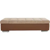 Hocker DOMO COLLECTION "Treviso XXL: B/T/H: 161/60/41 cm" Gr. B/H/T: 161cm x 41cm x 60cm, Microfaser PRIMABELLE-Struktur, braun (braun/beige/beigebraun) Hocker mit Stauraum Polsterhocker Stauraum, auch in Cord, passend zur Serie, moderne Steppung