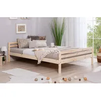 TICAA Jugendbett, Futonbett in diversen Breiten, Kiefer, mit Rollrost beige