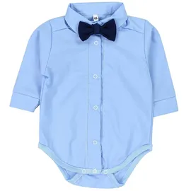 TupTam Baby Body Langarm mit Kragen – Hemdbody für Babys aus Baumwolle – Body Baby Festlich, Farbe: Blau/Dunkelblaue Fliege, Kinder Größe: 68 - 68