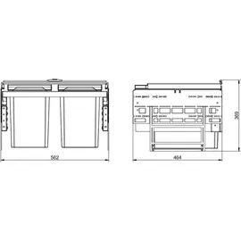 Naber Cox® Base 360 S/600-3 anthrazit, H 360mm ohne Biodeckel 8013305