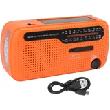 Orangefarbenes Multifunktions-notradio (am/fm/sw1/sw2) Mit Handkurbel, Solarbetrieb Und Led-taschenlampe Für Outdoor-camping