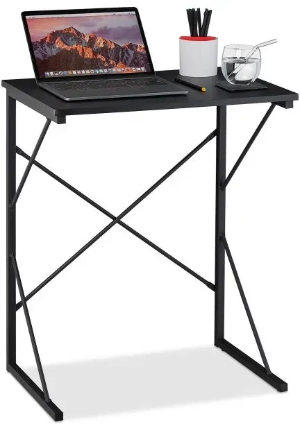 Relaxdays Schreibtisch klein Schwarz