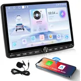 Hikity Autoradio 10,1 Zoll 2GB+64GB Kabelloses Carplay Android Auto mit Navi Autoradio (45,00 W) weiß