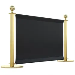 Cafe Absperrung | Schwarz/Gold | 150x70cm | Abschirmwand, Gastro Sichtschutz, Bolero Abschirmwand, Personenleitsystem