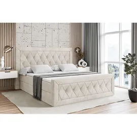 altdecor Boxspringbett 160 x 200 cm H3 Creme