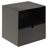 AC Design Furniture Jeppe Nachttisch, H: 30 x B: 30 x T: 25 cm, Schwarz, Metall/MDF, 1 Stk.