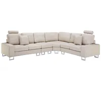 Beliani Ecksofa Beige Linksseitig Skandinavisch Wohnzimmer - Beige/Silber