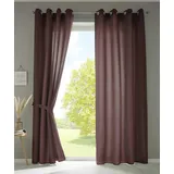 Gardinenbox Berlin Ösen 140 x 245 cm braun 2 St. inkl. 2 Raffhalter