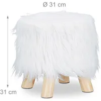 Relaxdays Hocker Polyester 0 x 0 x 0 cm Weiß/Bronze