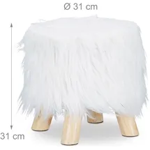 Relaxdays Hocker Polyester 0 x 0 x 0 cm Weiß/Bronze