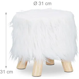 Relaxdays Hocker Polyester 0 x 0 x 0 cm Weiß/Bronze