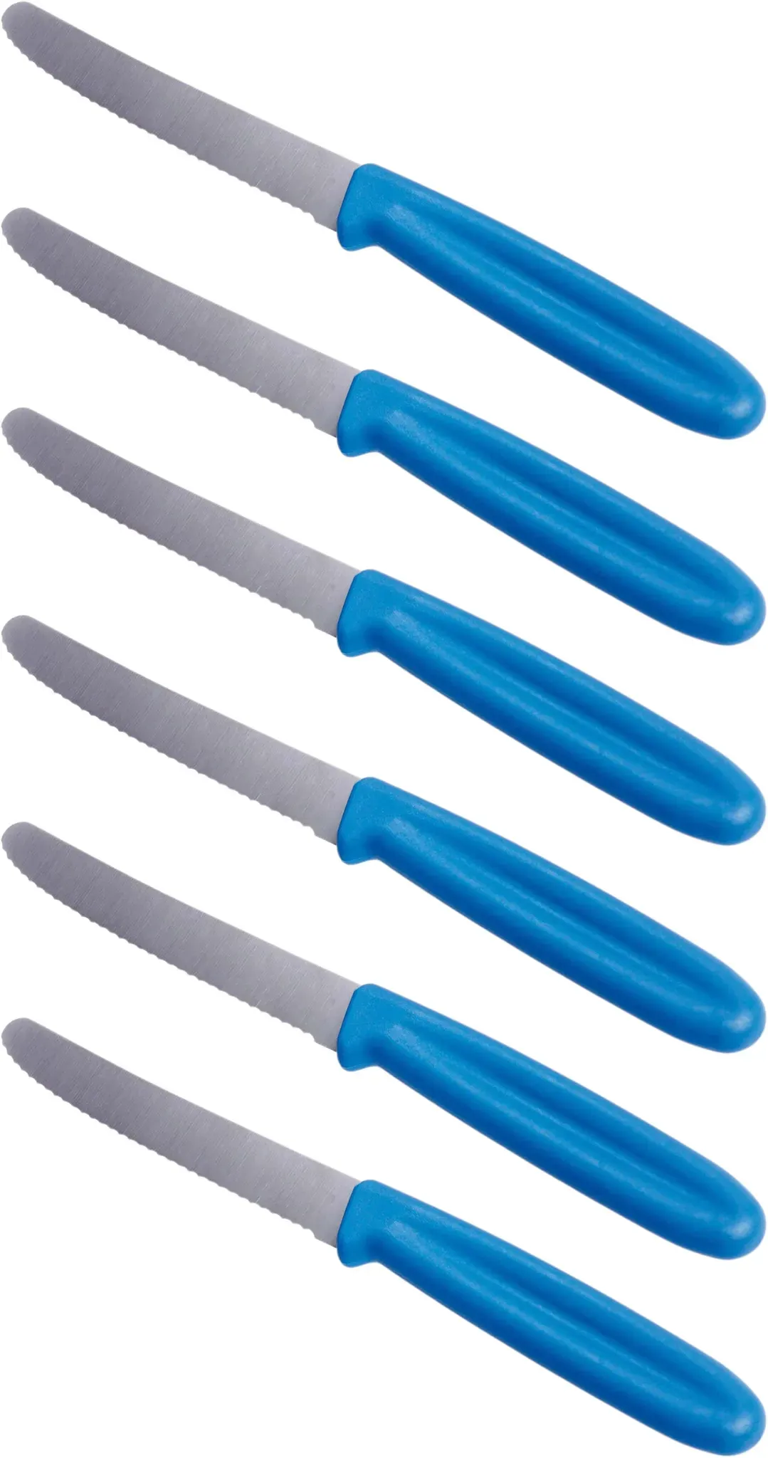 Tafelmesser GSD HAUSHALTSGERÄTE, blau, 6 tlg., Stahl, Essmesser, spülmaschinengeeignet