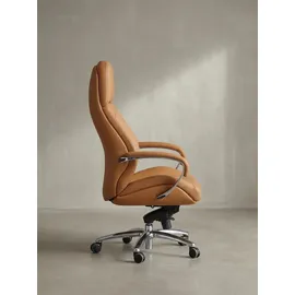 KADIMA DESIGN Chefsessel Echtleder Caramel