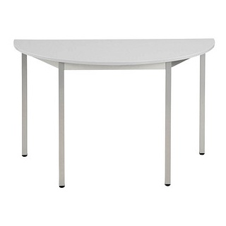Sodematub Mehrzwecktisch lichtgrau, alu halbrund, Vierkantrohr alu, 120,0 x 60,0 x 74,0 cm