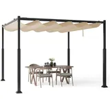 COSTWAY Pavillon, 3,1x3,1m Garten Pergola, wasserdicht
