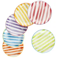 Mambocat Summer Stripes 6er Set Kuchenteller Steingut 6 Pers