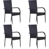 vidaXL Gartenstuhl 55,5 x 53,5 x 95 cm schwarz 4 St. 310084
