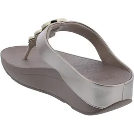 FitFlop Halo Bead-Circle Metallic Toe-Post Sandals Metallic Light Beige, 40 EU