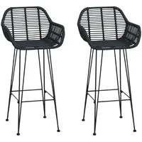 vidaXL Barstuhl 2 pcs 55 x 52 x 105 cm Schwarz