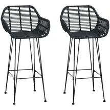 vidaXL Barstuhl 2 pcs 55 x 52 x 105 cm Schwarz