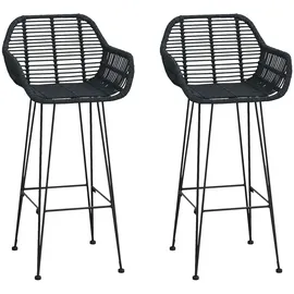 vidaXL Barstuhl 2 pcs 55 x 52 x 105 cm Schwarz