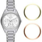 Armani Exchange Damenuhr Multifunktionswerk mindestens 50 % recycelter Edelstahl, AX7142SET