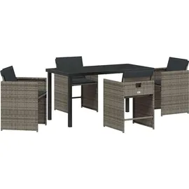 vidaXL Garten Essgruppe 5-tlg. Grau