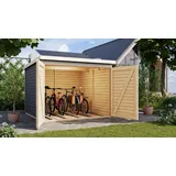 Karibu Fahrradgarage 4 terragrau mit Solarpaket