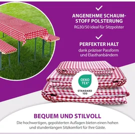AddLiving Bierbankauflage 240 x 70 cm rot/weiß 3-tlg.