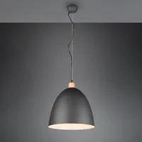 lampenwelt.de Hängeleuchte Jagger, einflammig, Ø 40 cm, schwarz