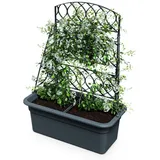 Spetebo Blumenkasten mit Rankgitter 80 x 59 cm Anthrazit